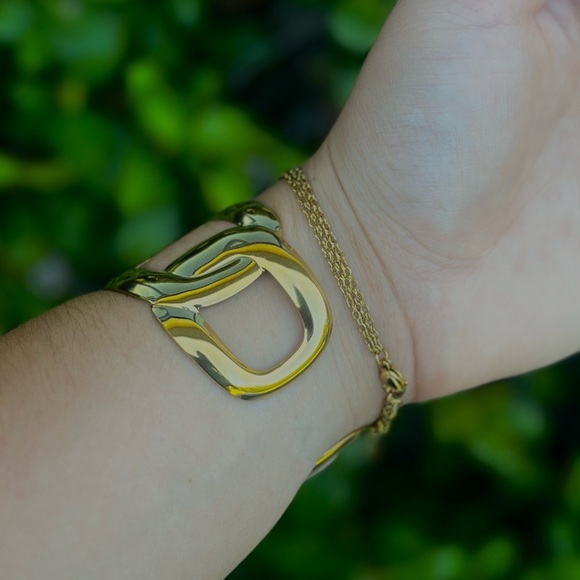 Water Resistant Gold Adjustable Cuff Bracelet - Picture 2 of 2